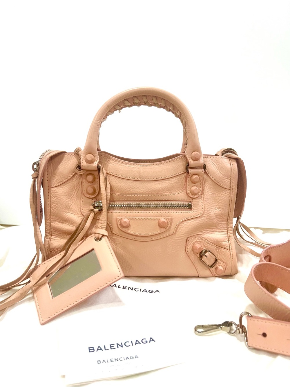 Balenciaga Agneau Giant 12 Gold Hardware Mini City Gris Fossile